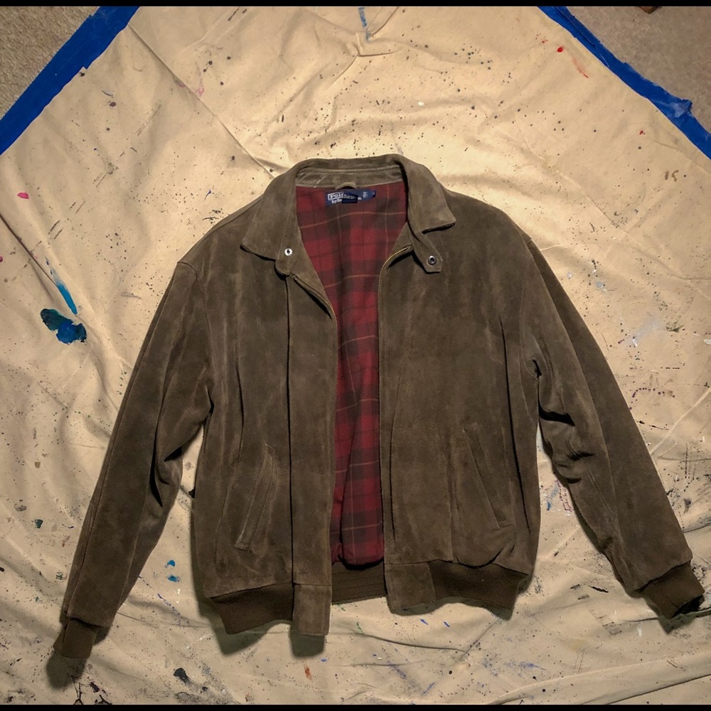 Vintage Suede Ralph Lauren Jacket Grey